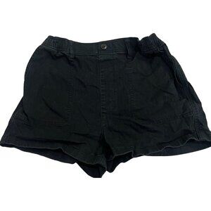 Madewell Womens Black Cotton Casual Shorts Size S With Elastic Waist & Pockets